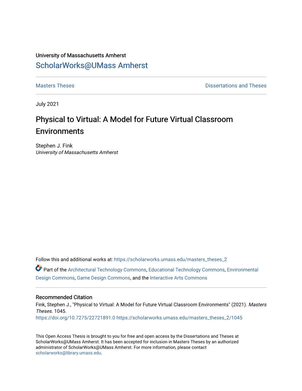 A Model for Future Virtual Classroom Environments