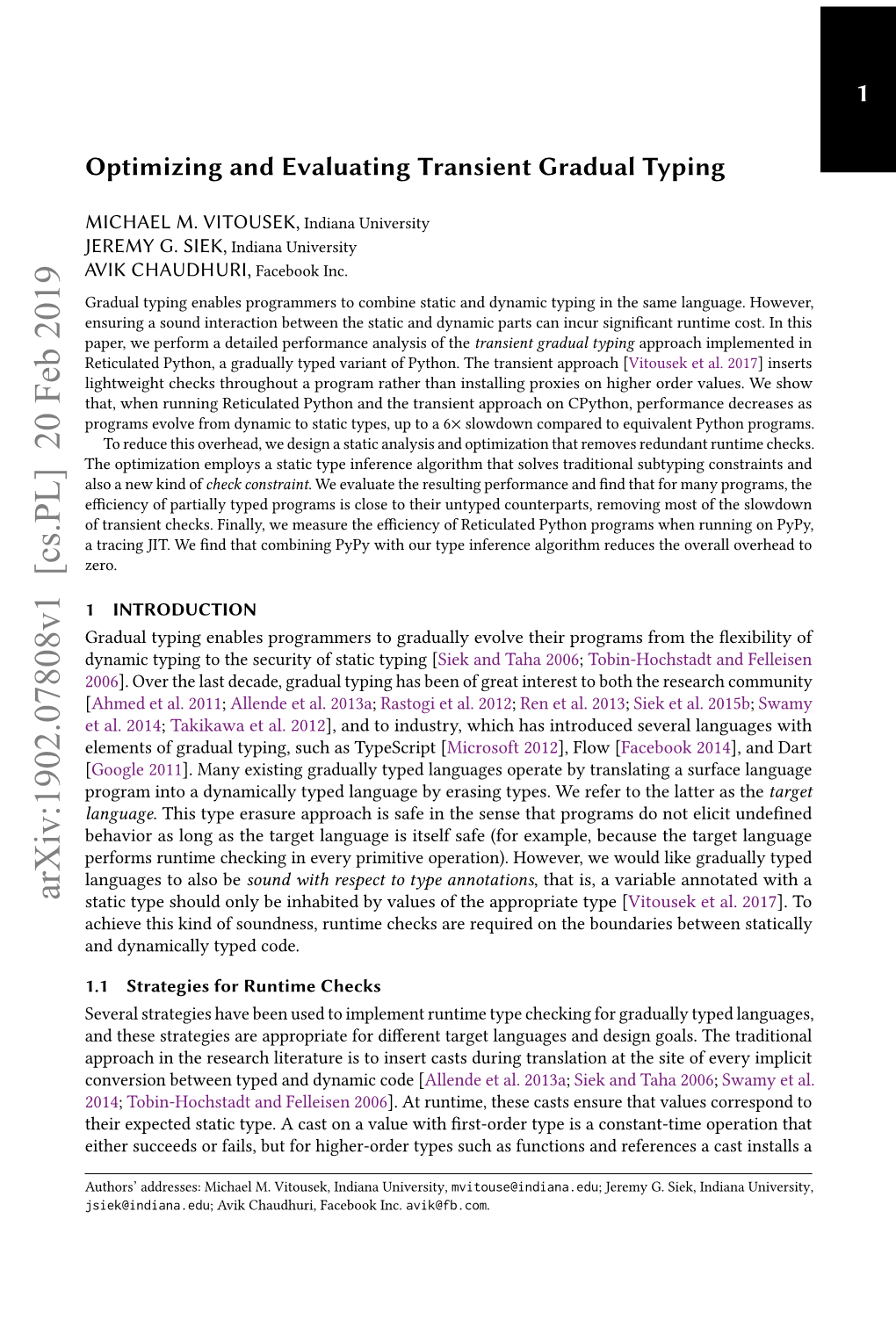 Optimizing and Evaluating Transient Gradual Typing