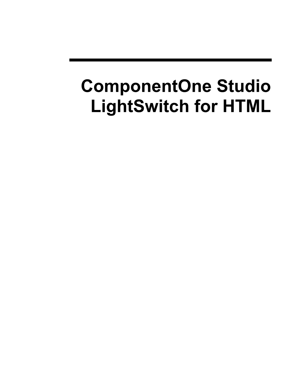 Componentone Studio Lightswitch for HTML