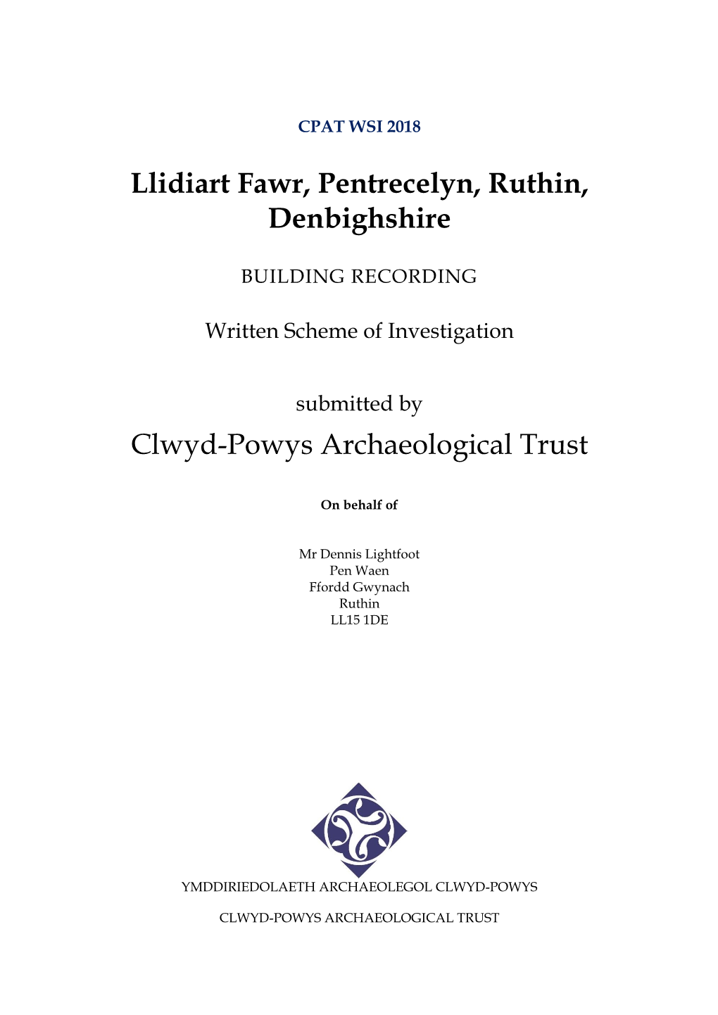 Llidiart Fawr, Pentrecelyn, Ruthin, Denbighshire Clwyd-Powys