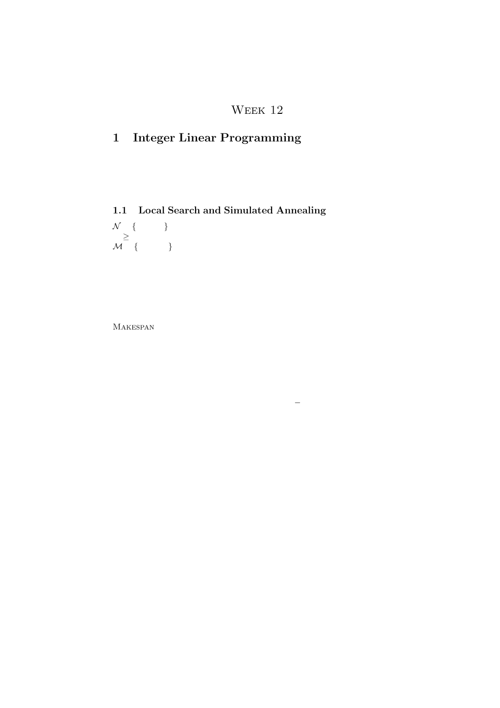 Week 12 1 Integer Linear Programming