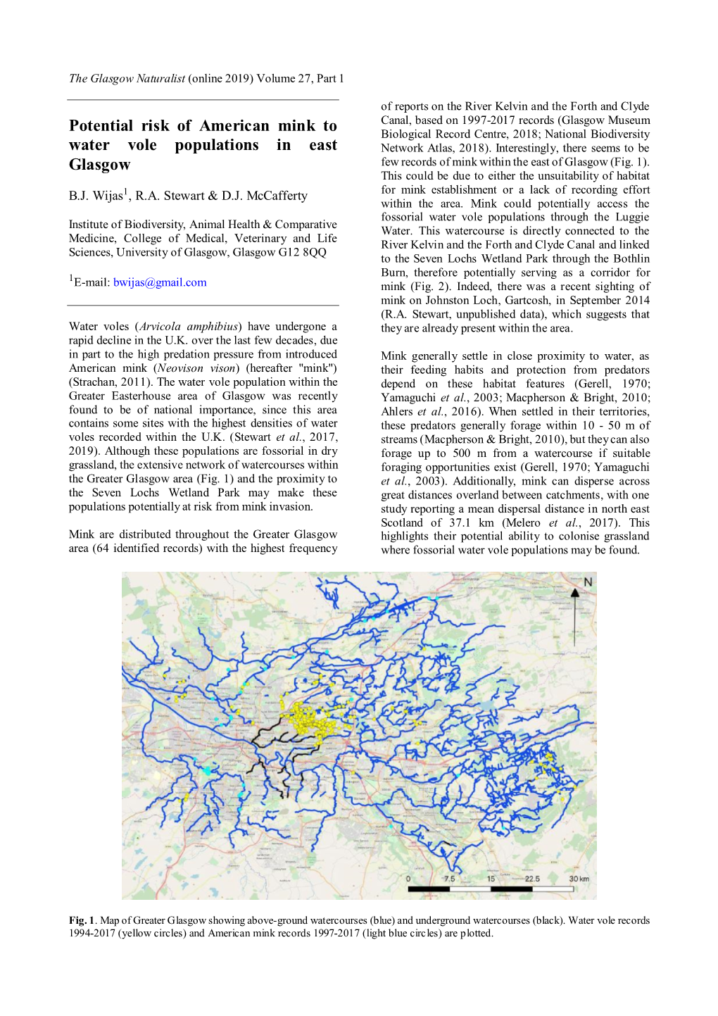 Potential Risk of American Mink to Water Vole Populations in East