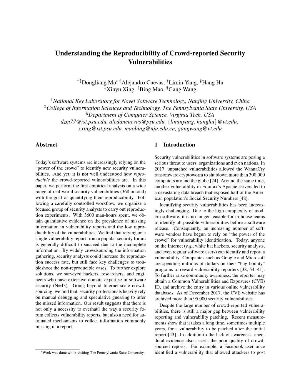 Understanding the Reproducibility of Crowd-Reported Security Vulnerabilities