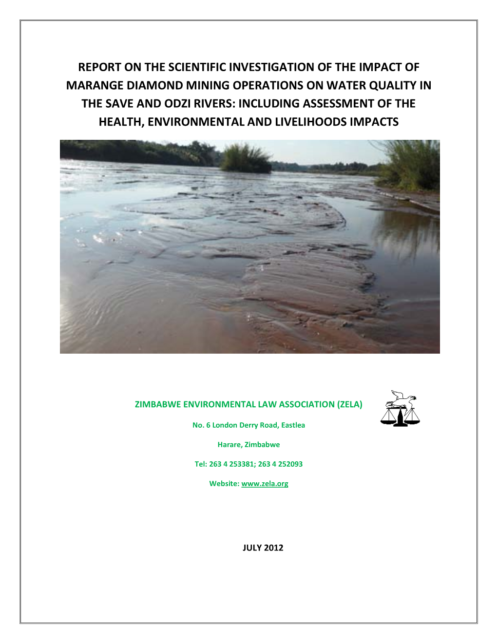 Report on the Scientific Investigation of the Impact