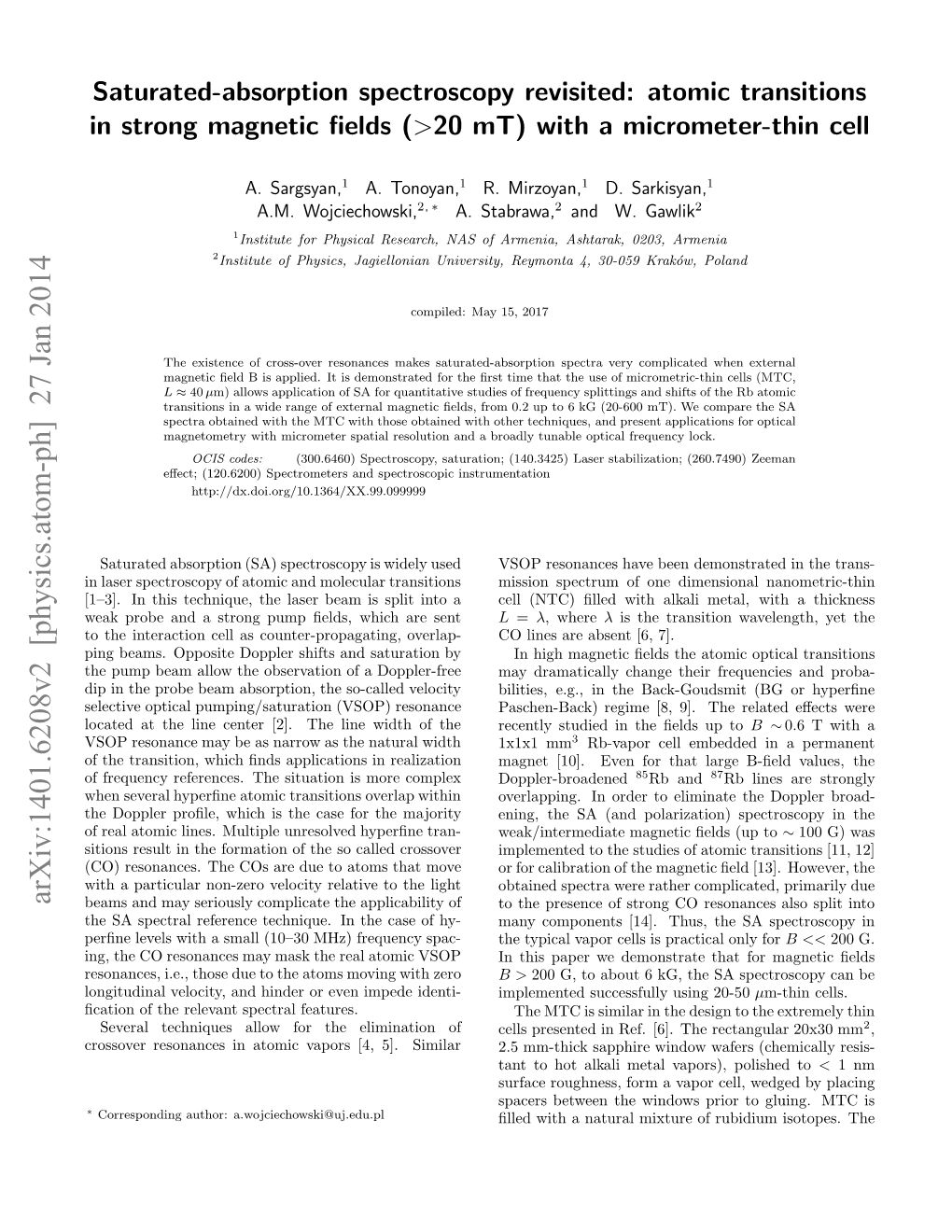 Atomic Transitions in Strong Magnetic Fields (>20