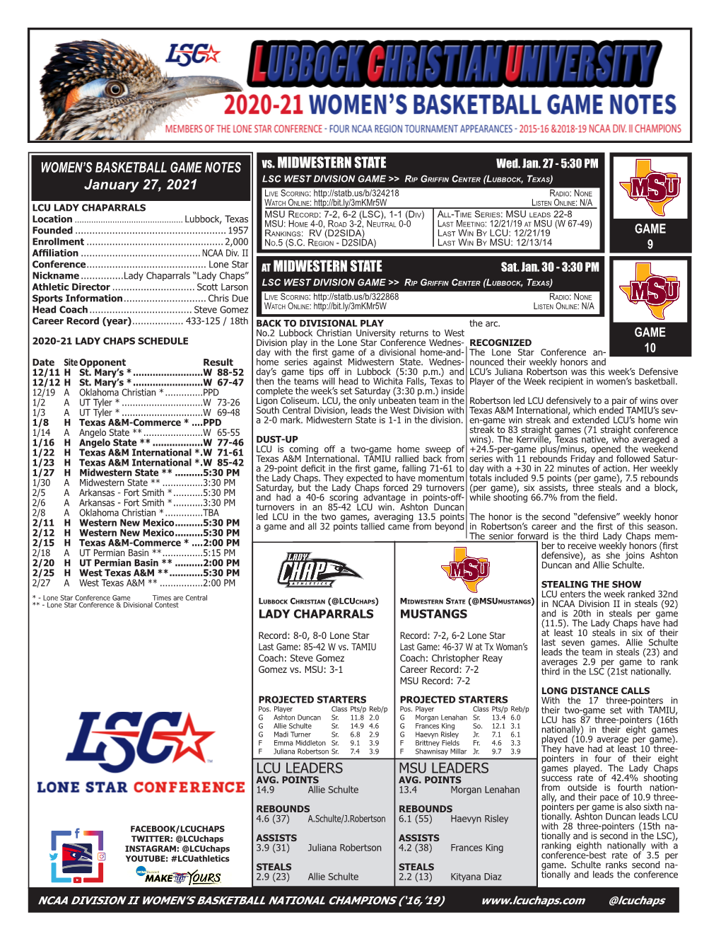 GAME NOTES Vs