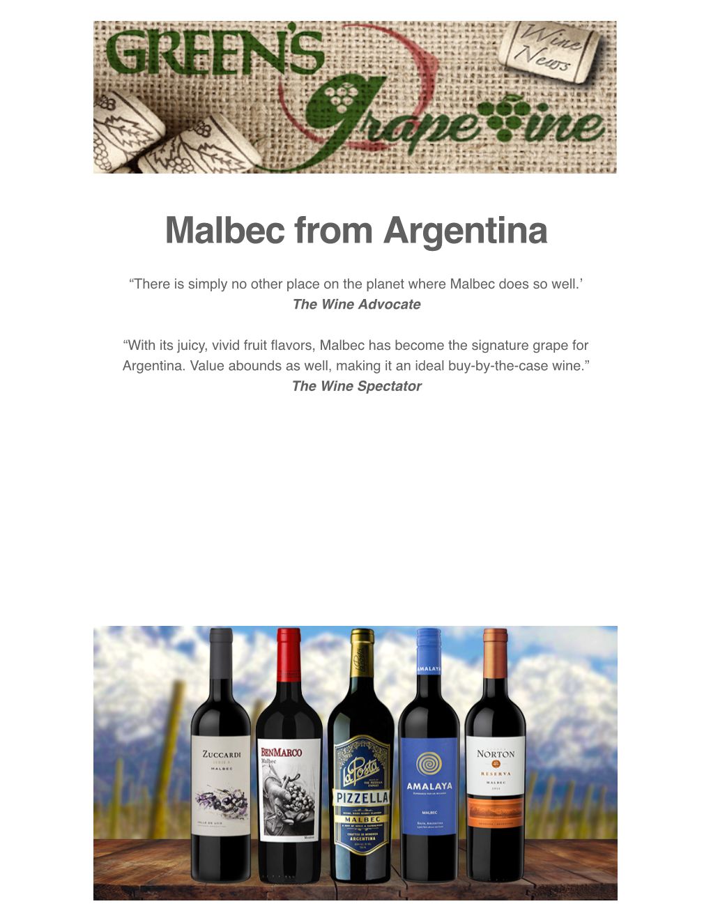 Malbec from Argentina