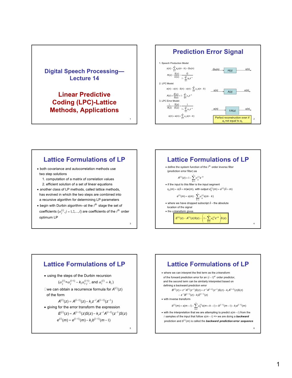 Linear Predictive Coding (LPC)