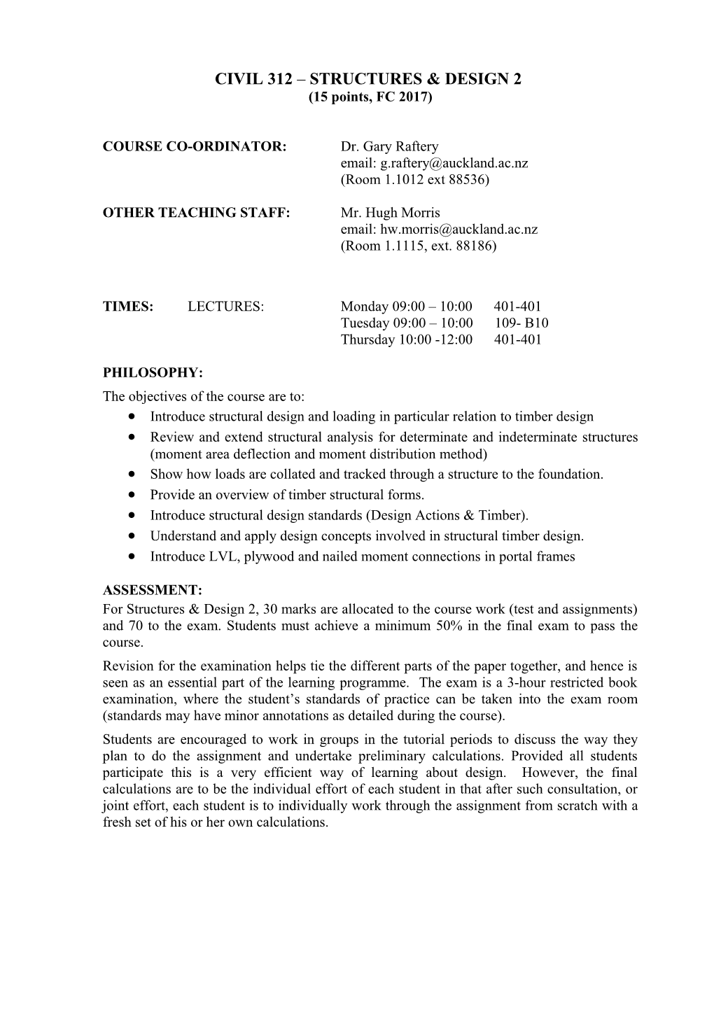 Civil 312 Structures & Design 2