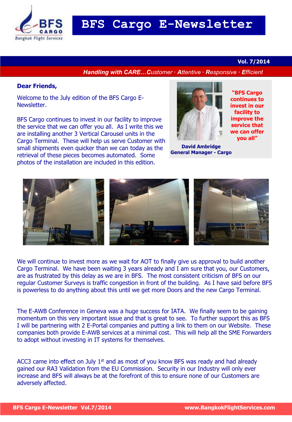 BFS Cargo E-Newsletter