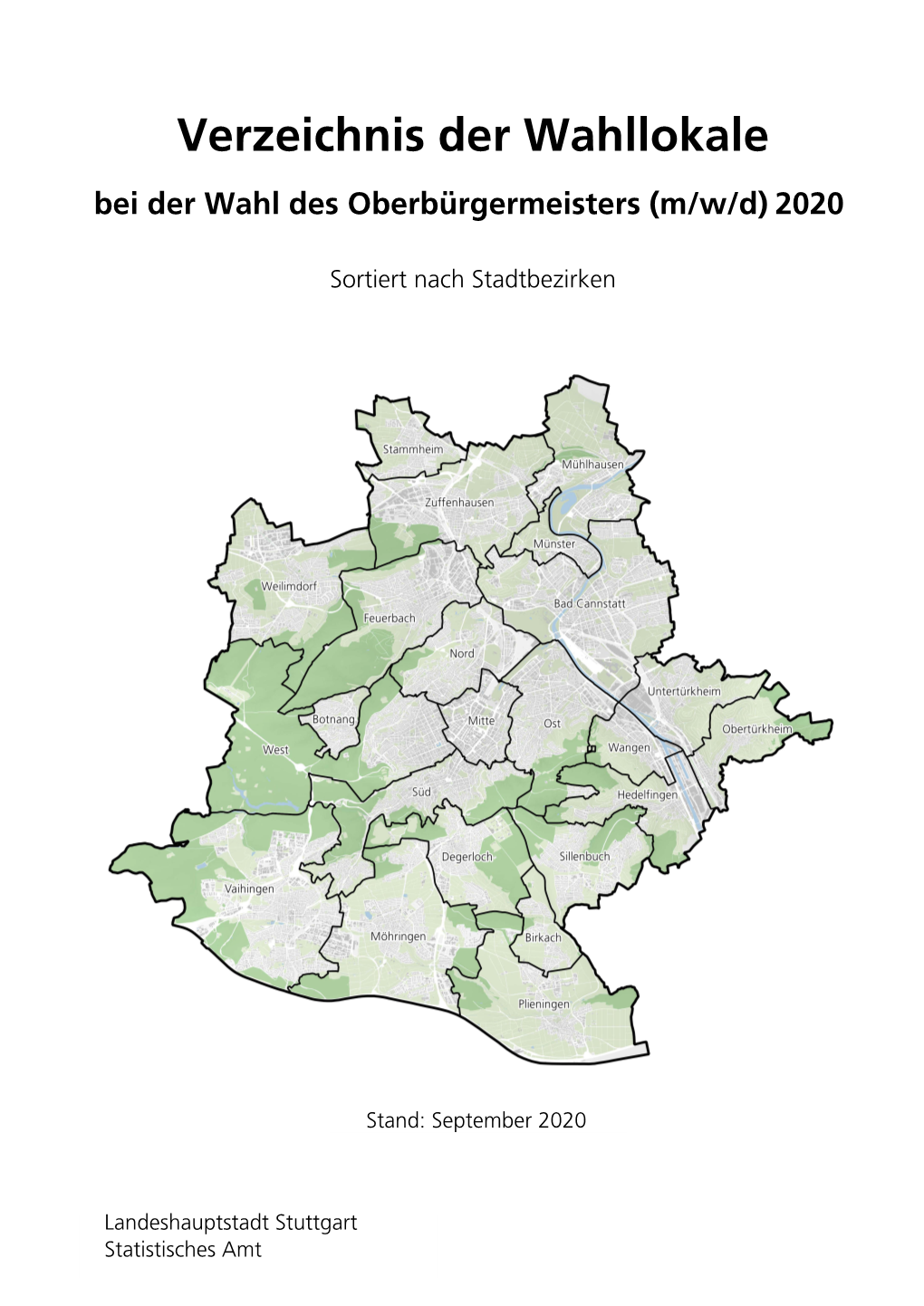 Verzeichnis Der Wahllokale Bei Der Wahl Des Oberbürgermeisters (M/W/D) 2020