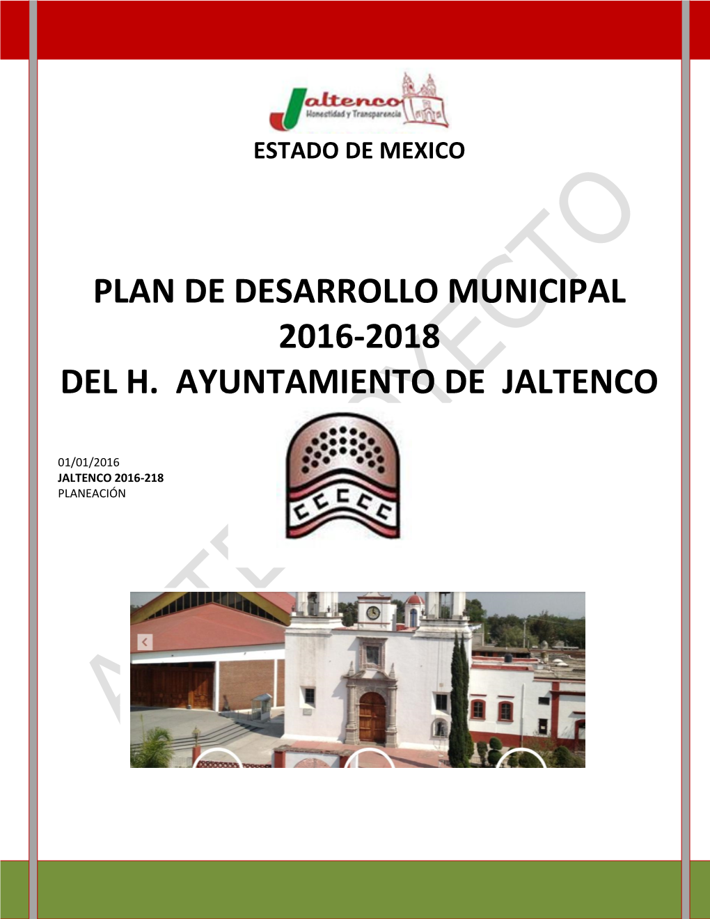 Plan De Desarrollo Municipal 2016-2018 Del H