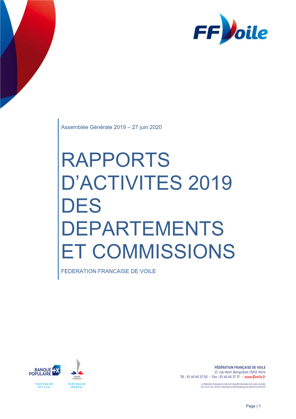 Rapports D'activites 2019 Des Departements Et Commissions