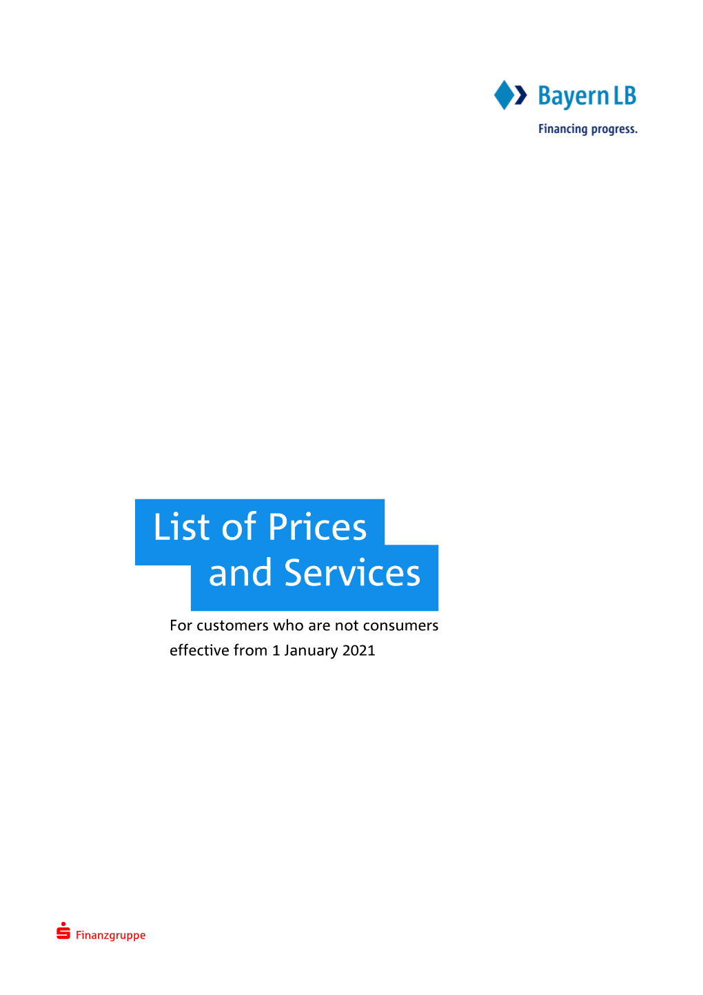 List of Prices and Services
