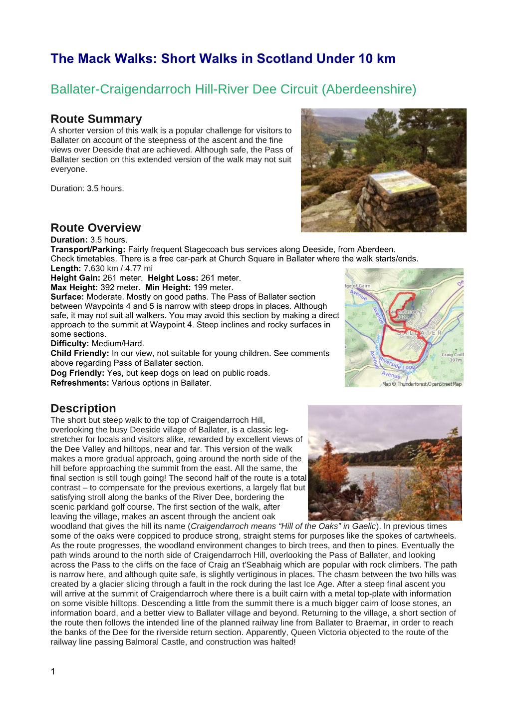 The Mack Walks: Short Walks in Scotland Under 10 Km Ballater-Craigendarroch Hill-River Dee Circuit (Aberdeenshire)