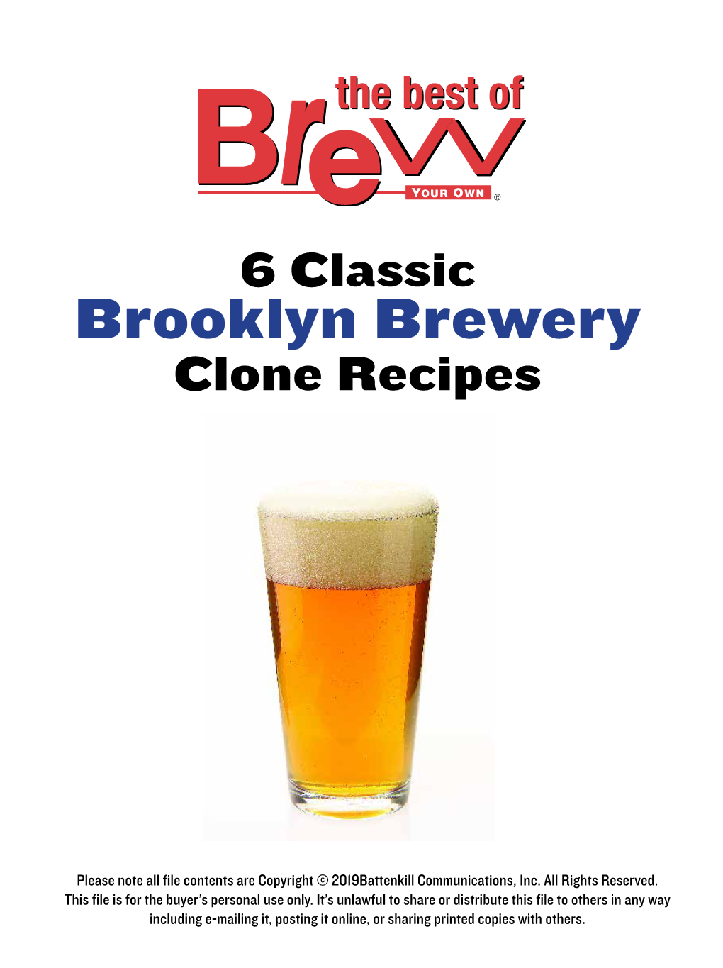 Brooklyn Brewery Clone Recipes