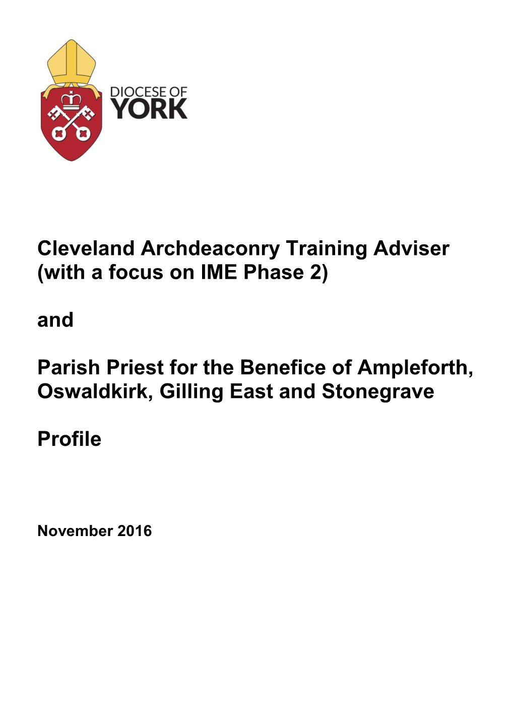 And Parish Priest for the Benefice of Ampleforth, Oswaldki