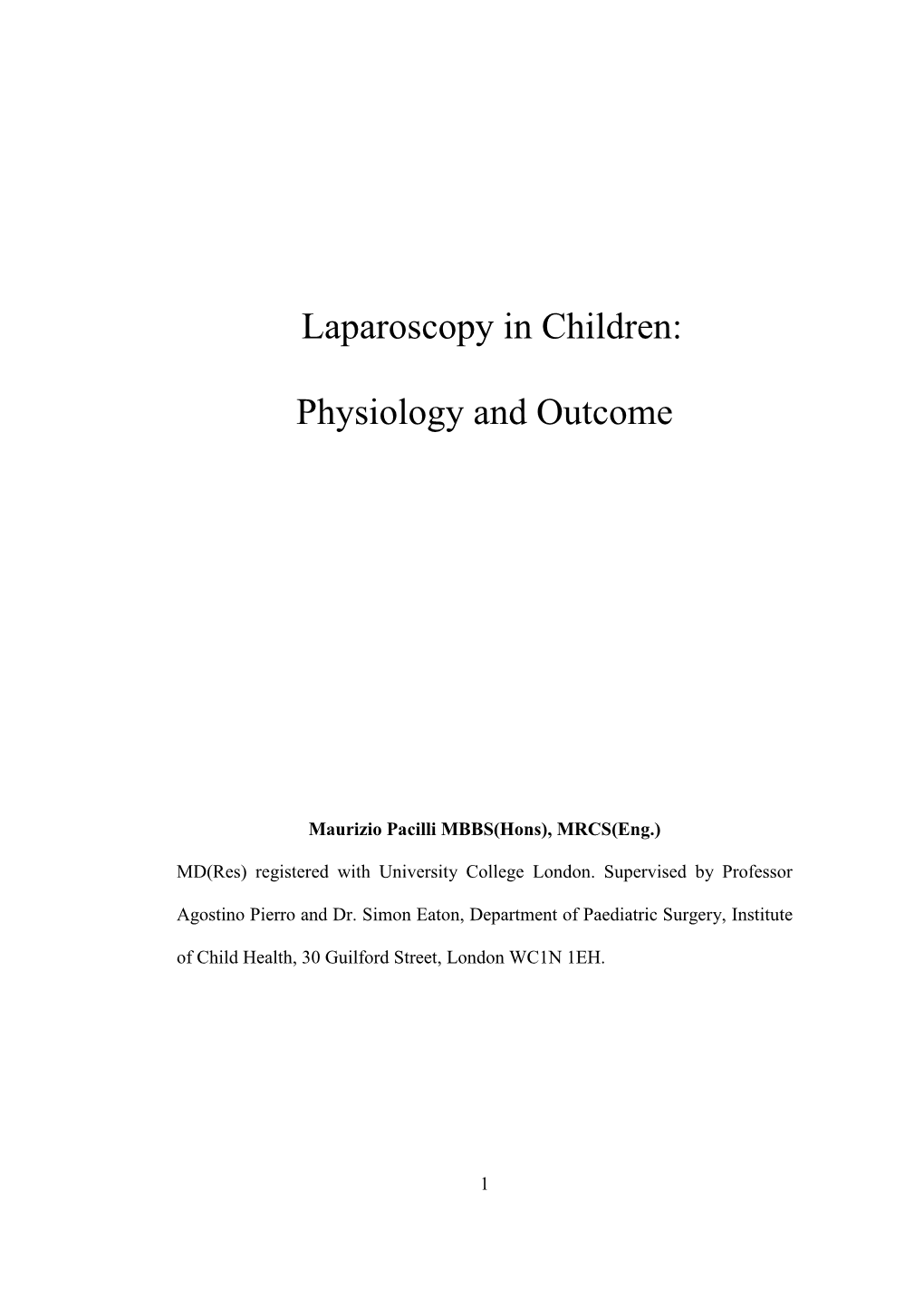 Laparoscopy in Children