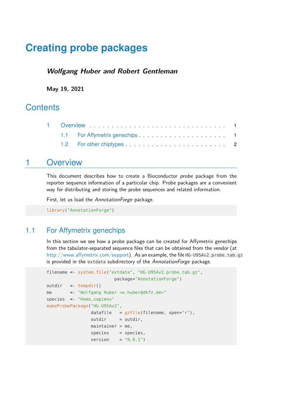 Creating Probe Packages