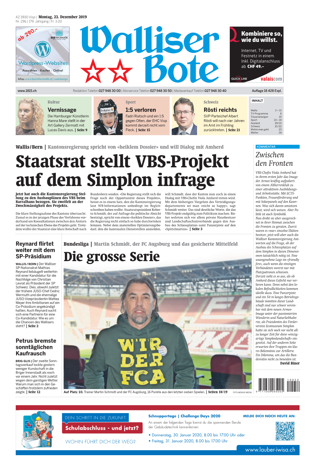 Staatsrat Stellt VBS-Projekt Auf Dem Simplon Infrage