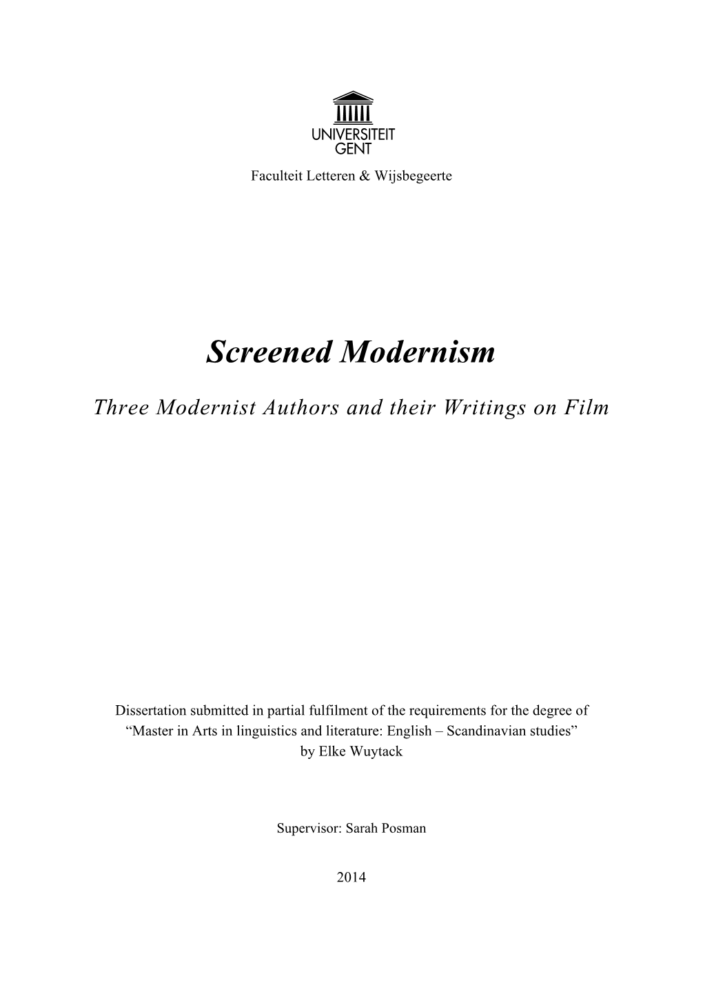 Screened Modernism