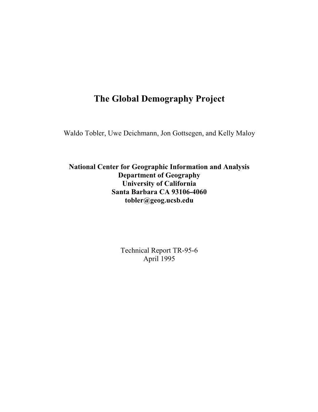 The Global Demography Project