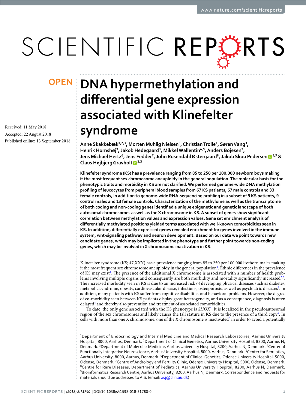 DNA Hypermethylation and Differential Gene Expression Associated With
