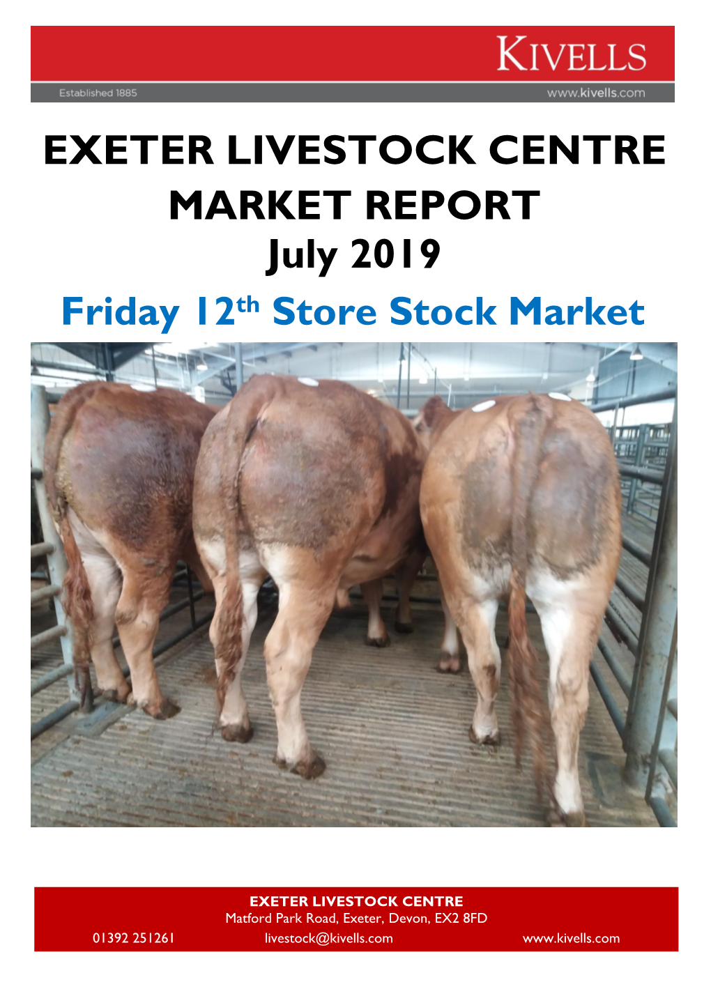 EXETER LIVESTOCK CENTRE MARKET REPORT July 2019