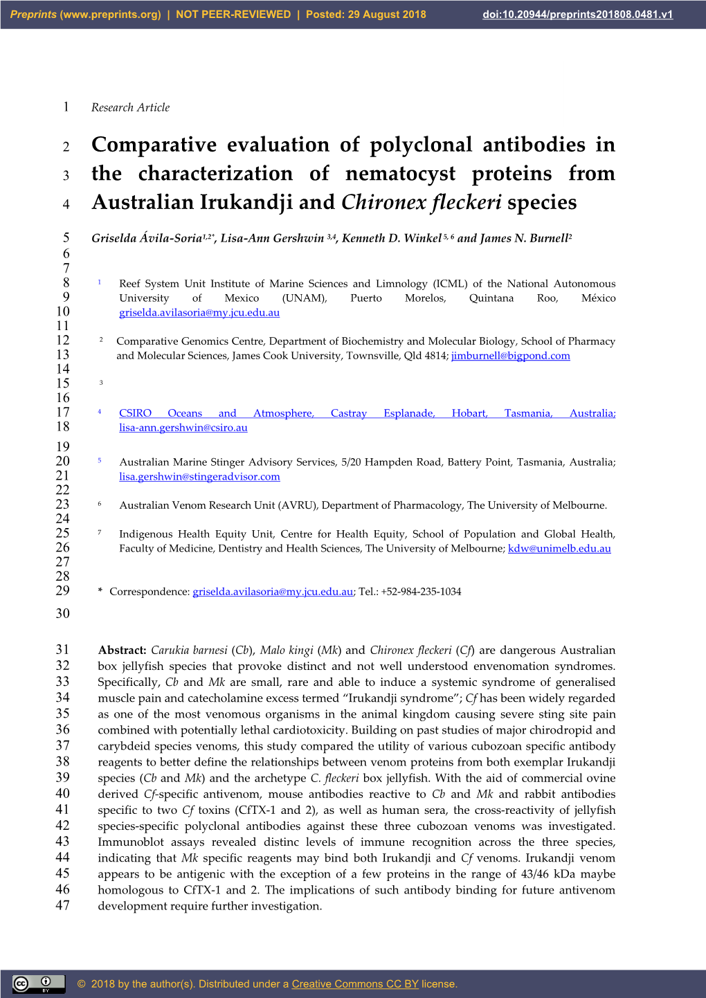 Comparative Evaluation of Polyclonal Antibodies in the Characterization Of