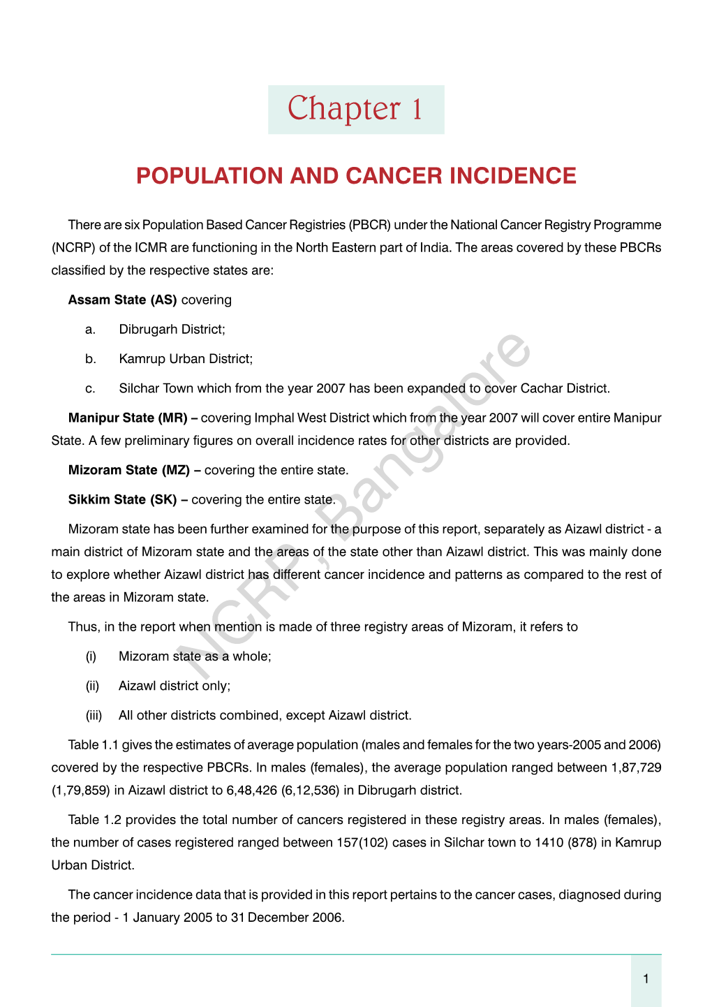 Population and Cancer Incidence