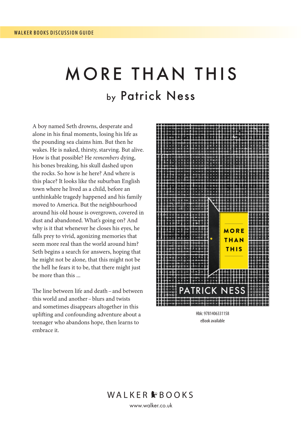 Than This by Patrick Ness