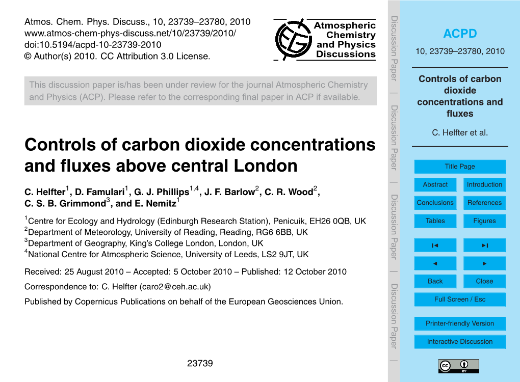 Controls of Carbon Dioxide Concentrations and Fluxes