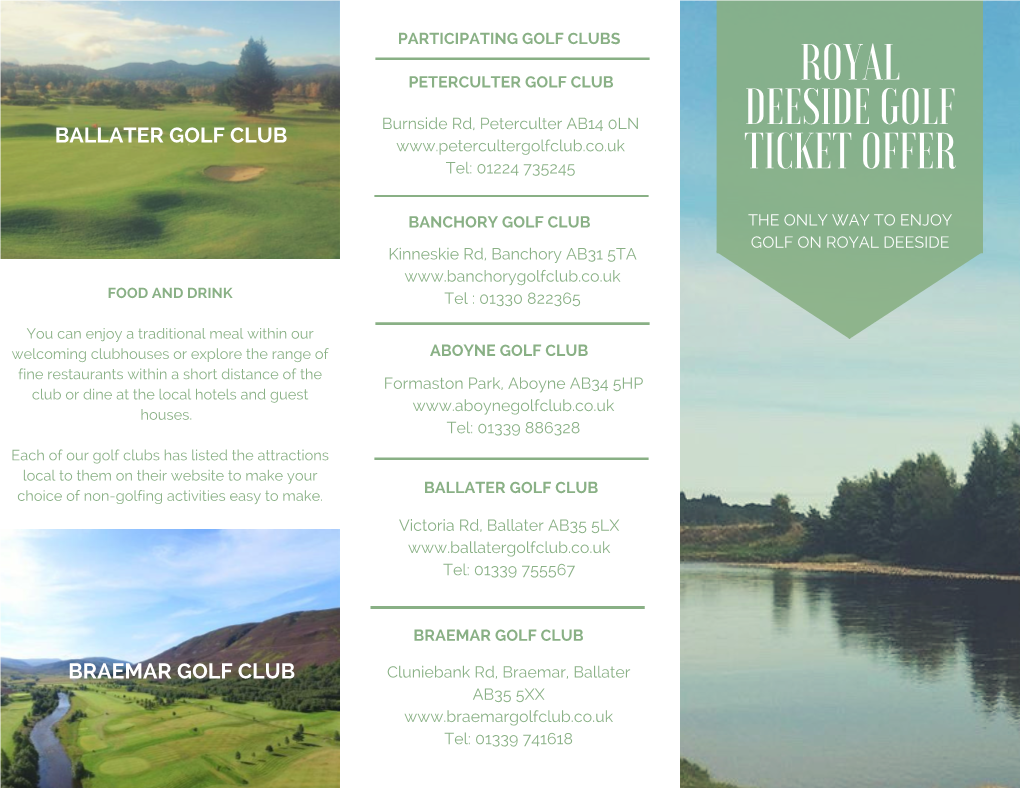 Royal Deeside Golf Ticket Offer