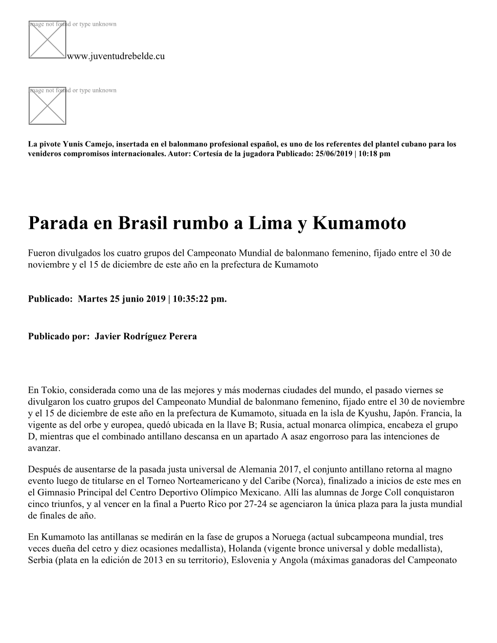 Parada En Brasil Rumbo a Lima Y Kumamoto