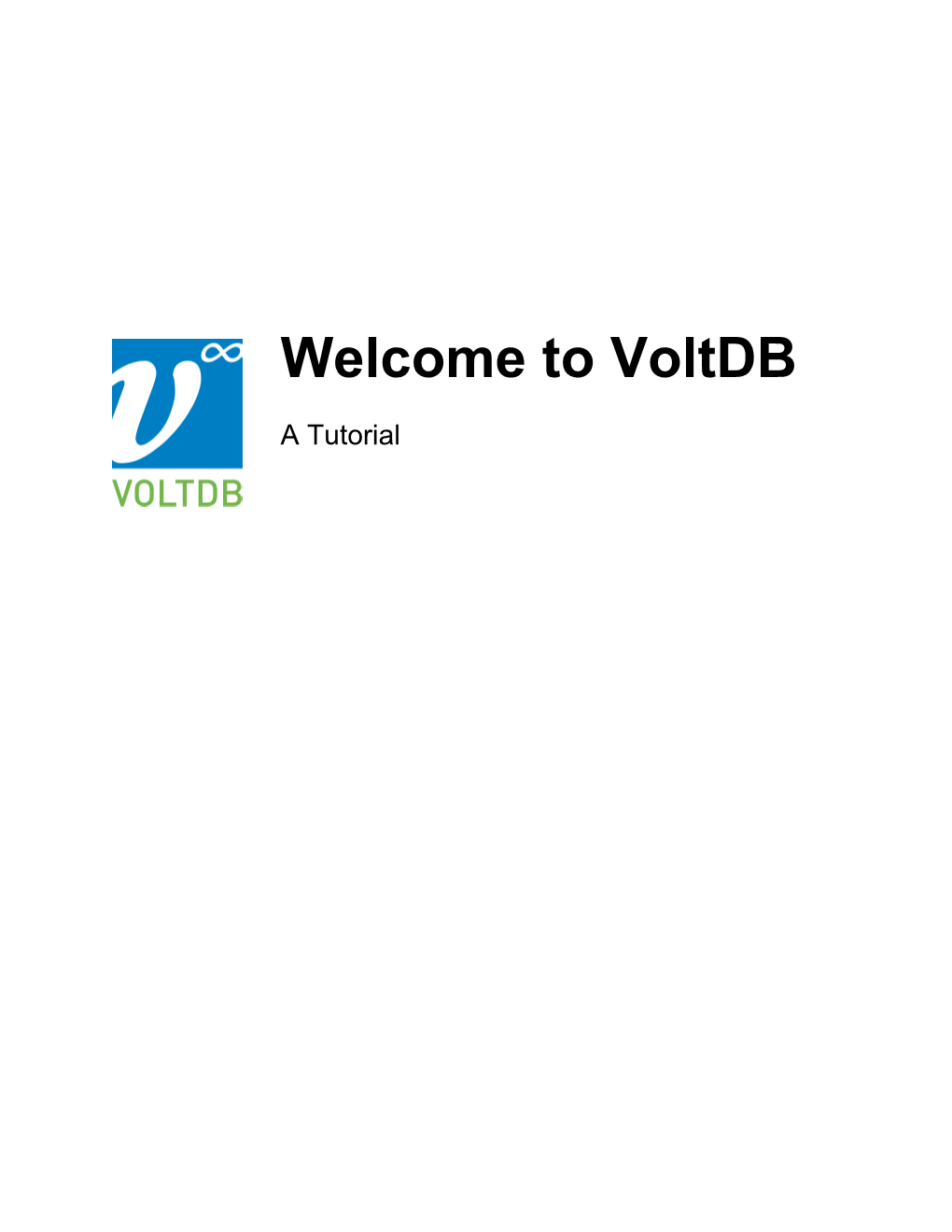 Welcome to Voltdb