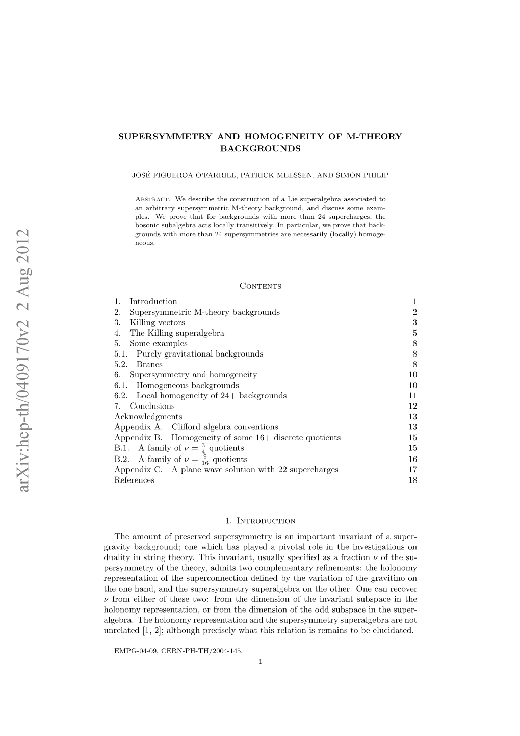 Supersymmetry and Homogeneity of M-Theory Backgrounds