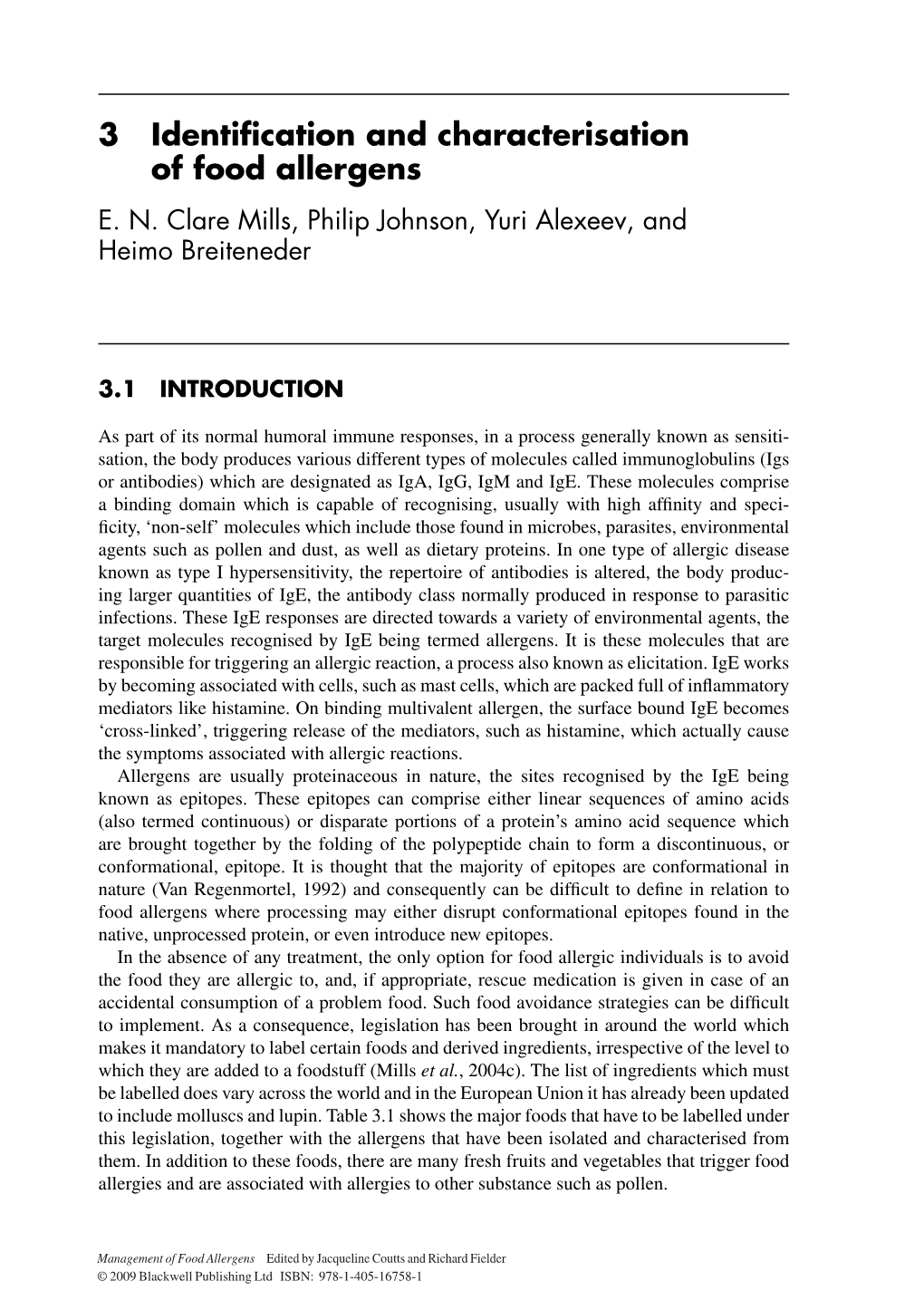 Identification and Characterisation of Food Allergens