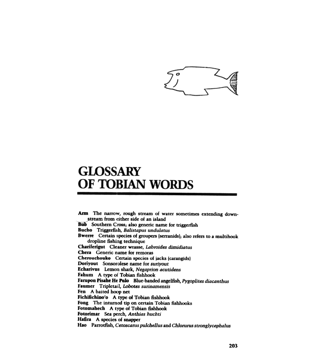 Glossary of Tobian Words 205