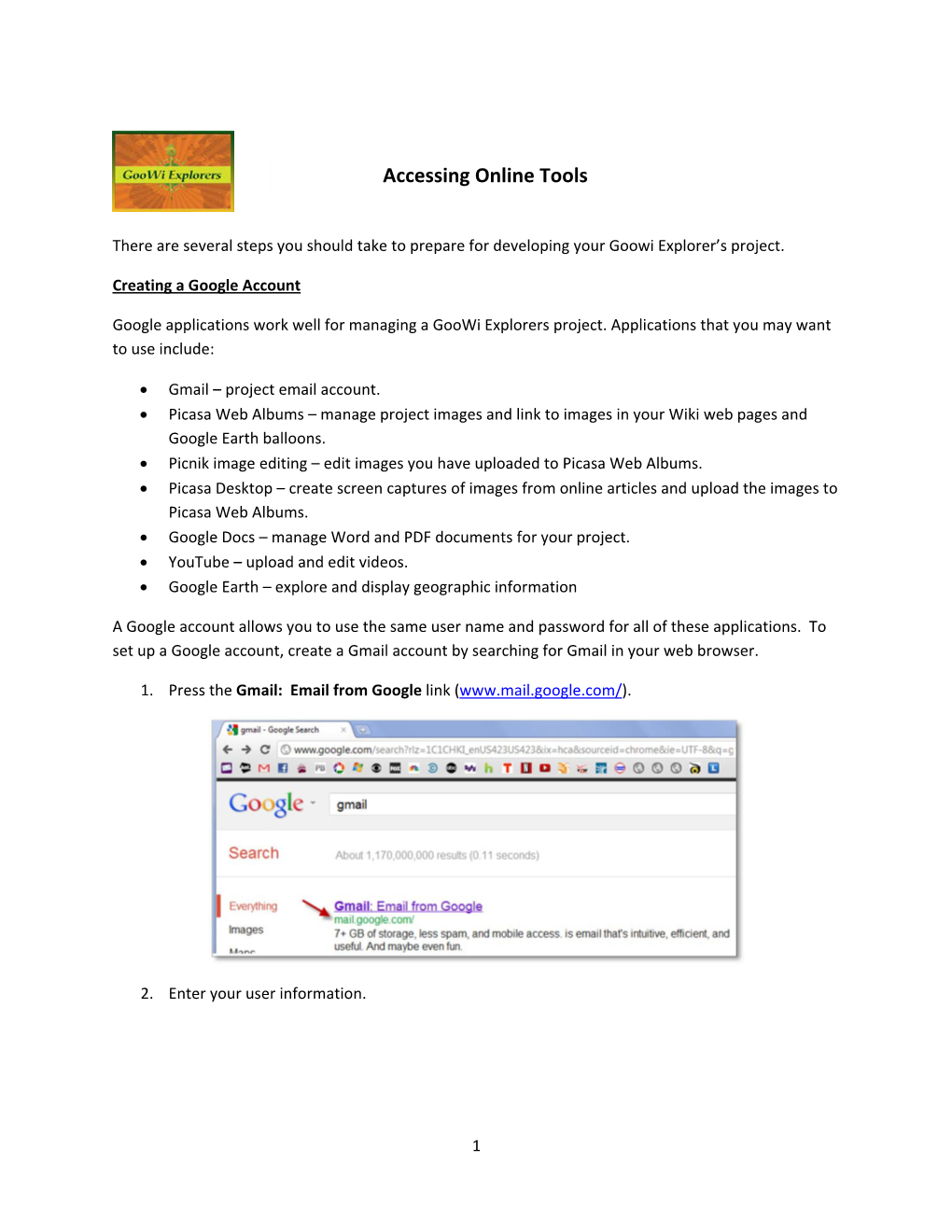Accessing Online Tools