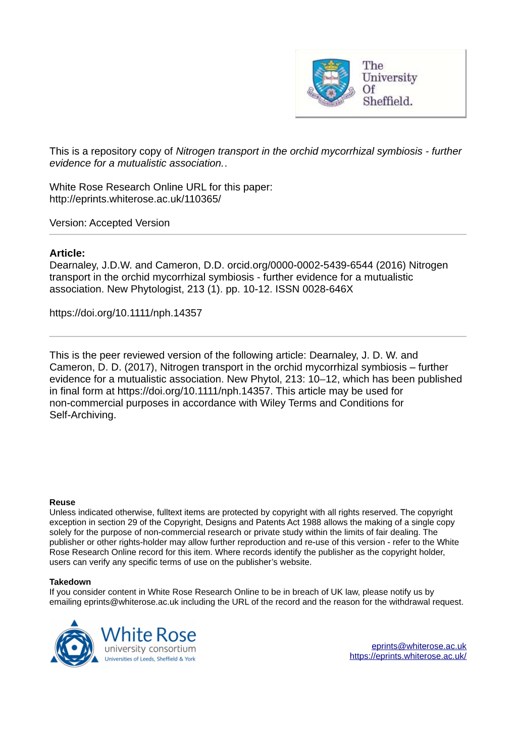 Nitrogen Transport in the Orchid Mycorrhizal Symbiosis - Further Evidence for a Mutualistic Association