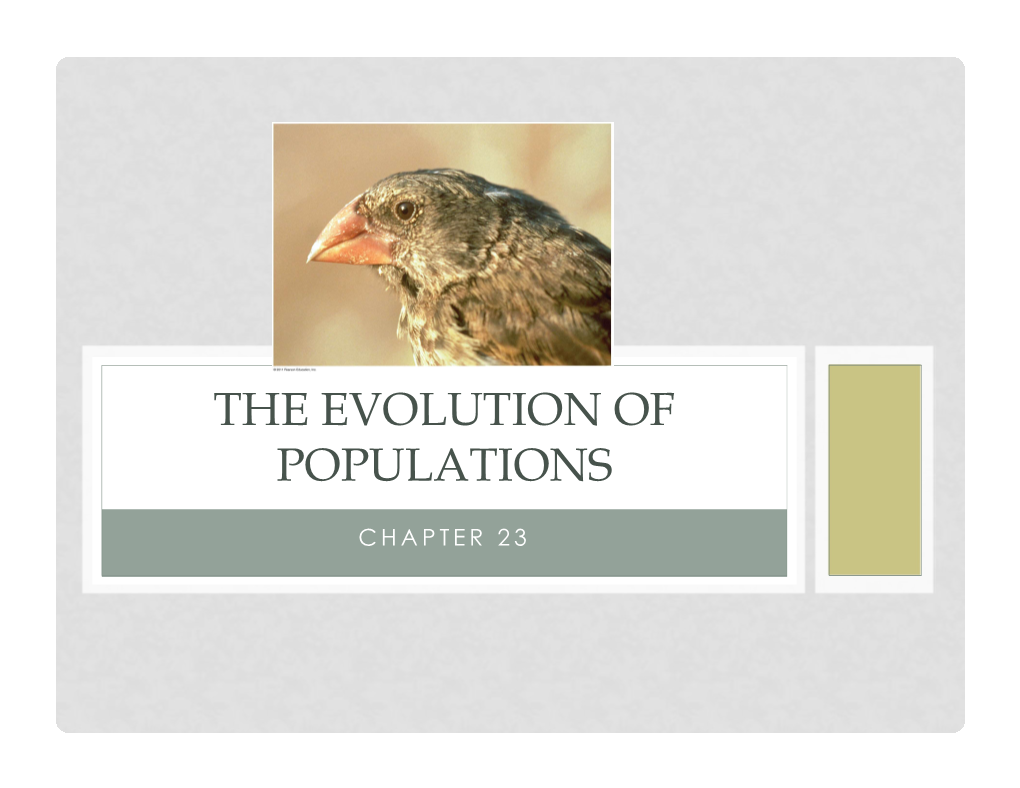 The Evolution of Populations