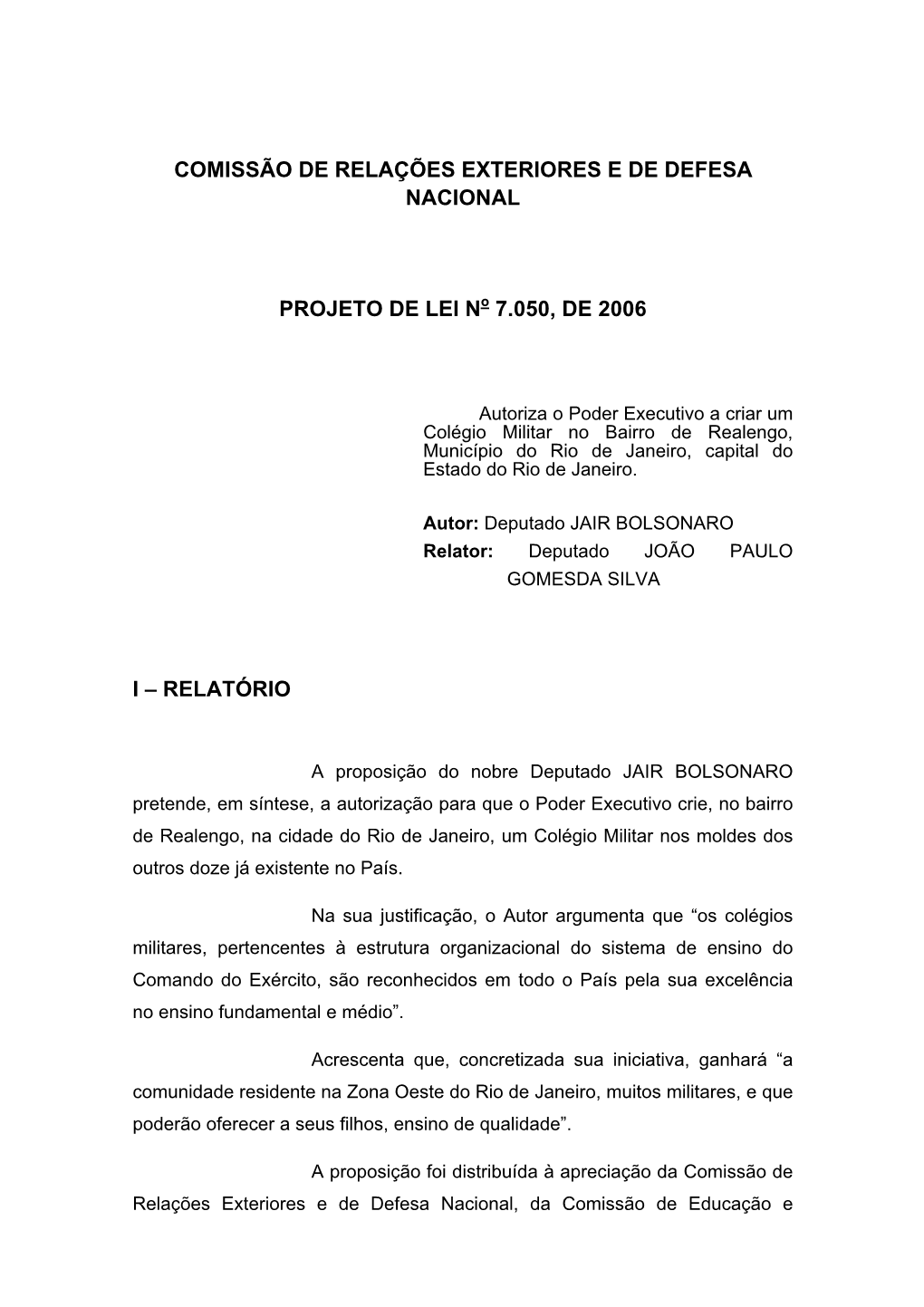 Comissão De Relações Exteriores E De Defesa Nacional