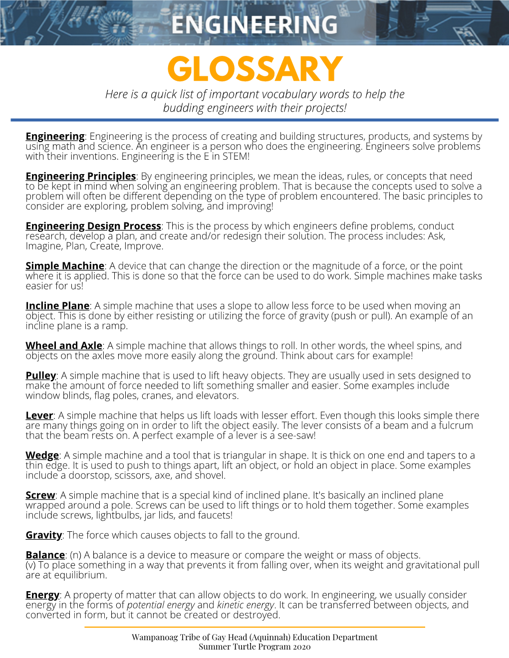 Engineering Glossary