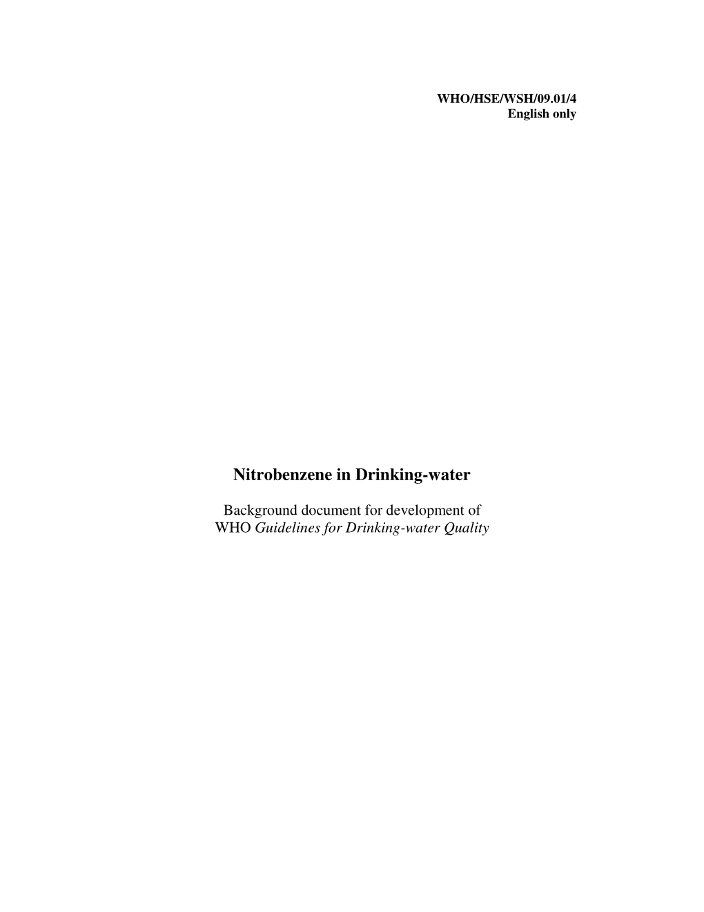 Nitrobenzene in Drinking-Water