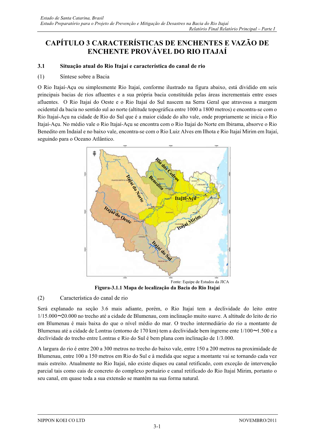 Capítulo 3 Características De Enchentes E Vazão De Enchente Provável Do Rio Itajaí