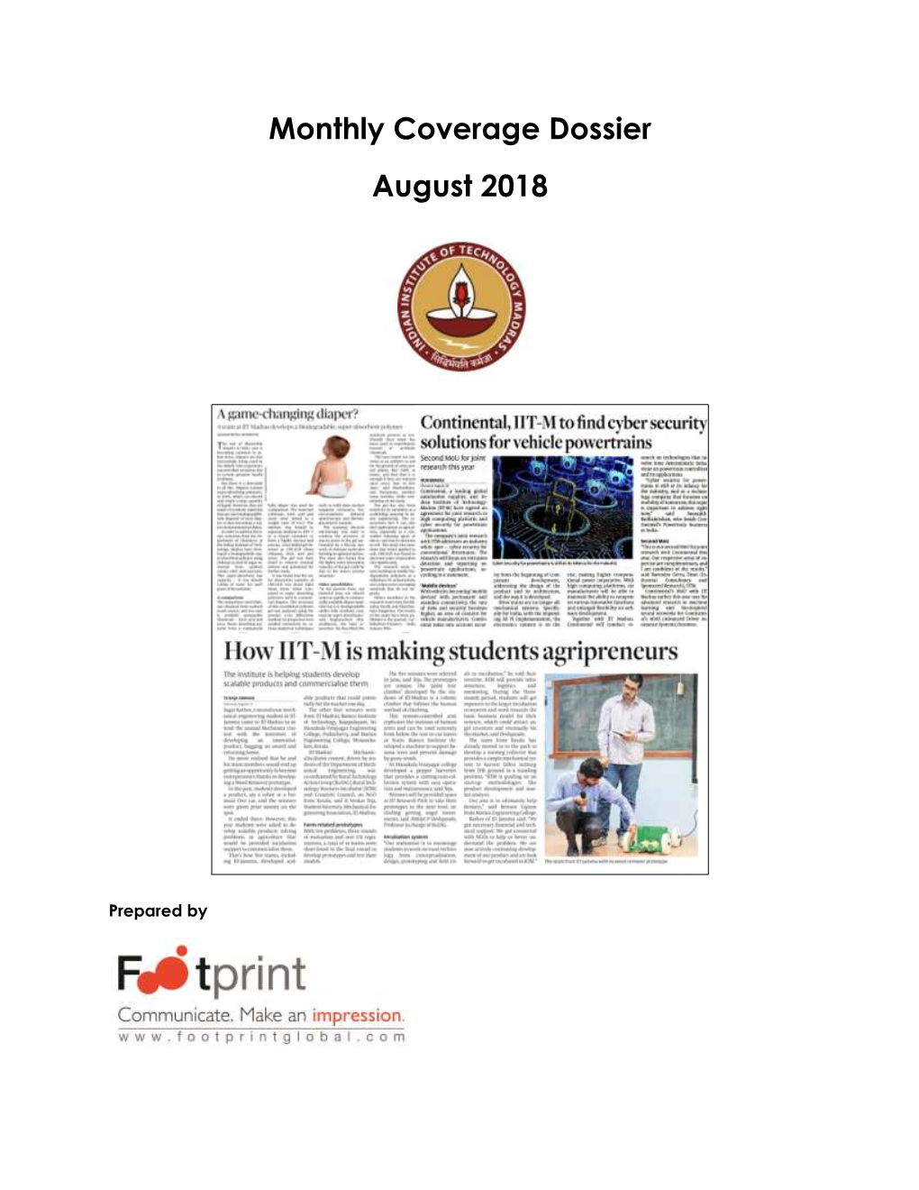 Monthly Coverage Dossier August 2018