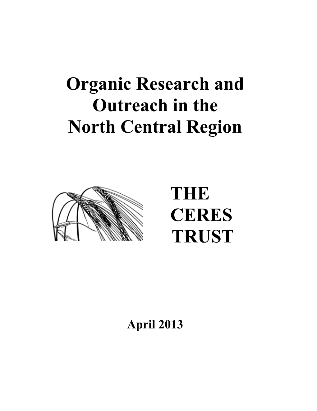 Organic Research and Outreach in the North Central Region