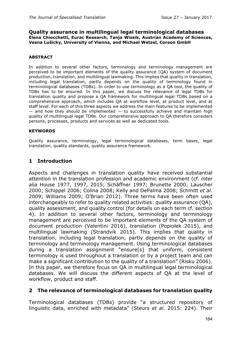 Quality Assurance in Multilingual Legal Terminological Databases