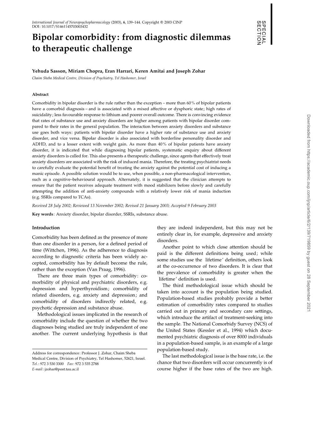 Bipolar Comorbidity: from Diagnostic Dilemmas to Therapeutic Challenge