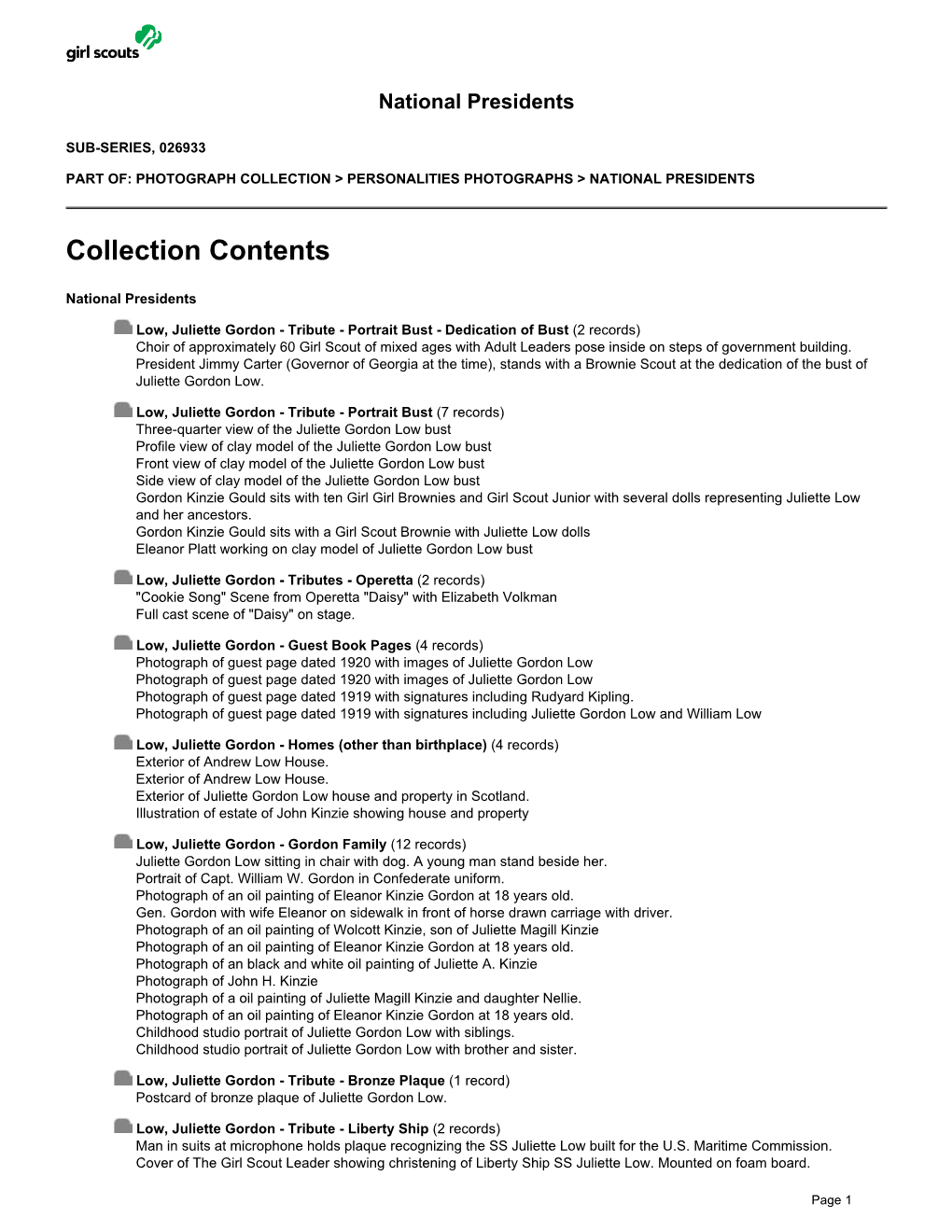 Summary for National Presidents (026933)